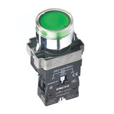 Metal Push Button Switch Flat Head LED 1 Normally-Open